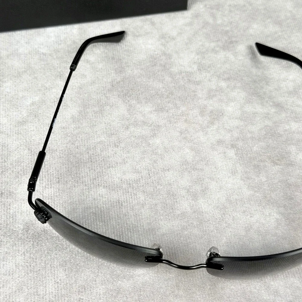 Versace MOD 2279 Black Rimless Sunglasses Grey Lens Italy 60 18 135 NEW